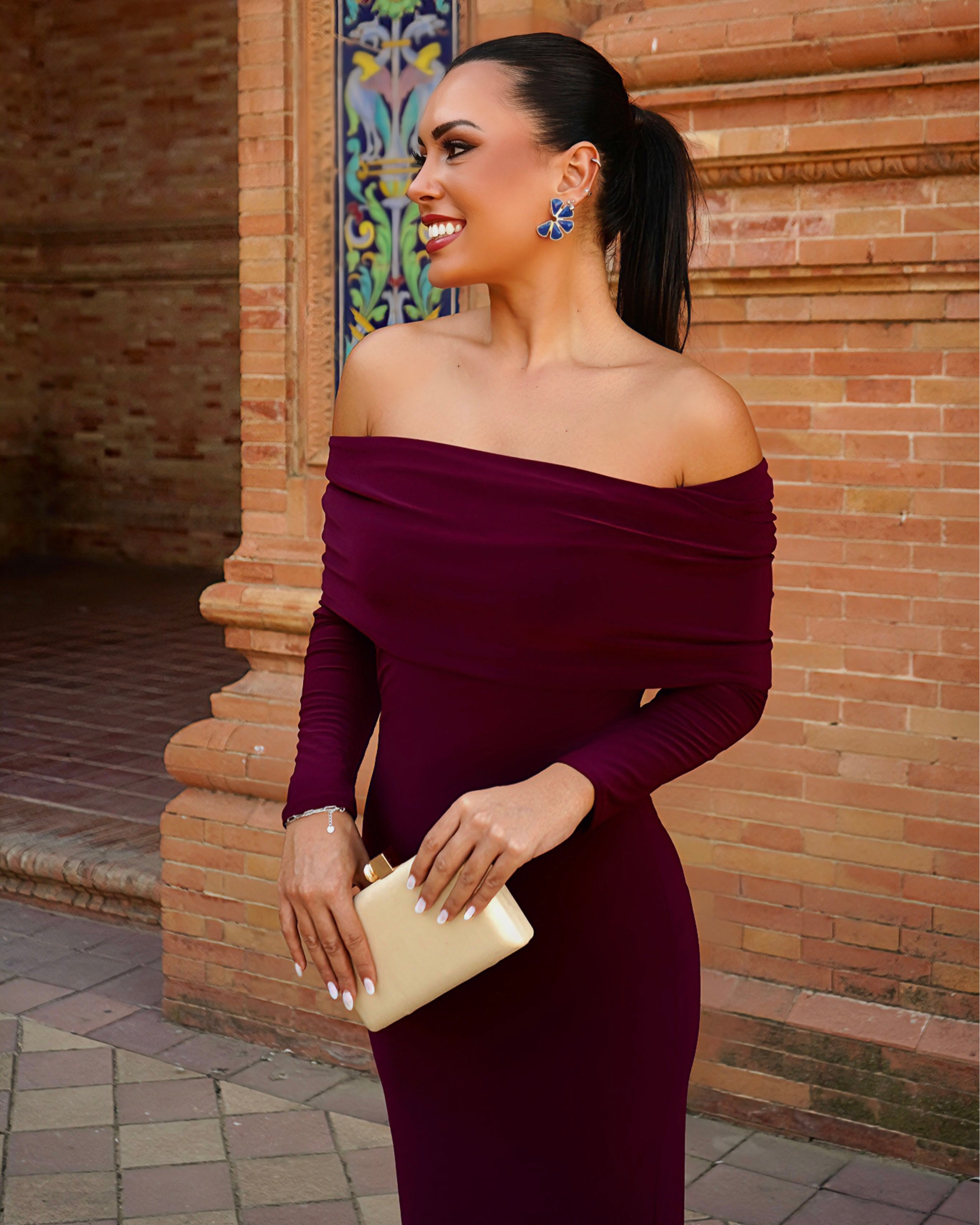 Zoe burgundy dress