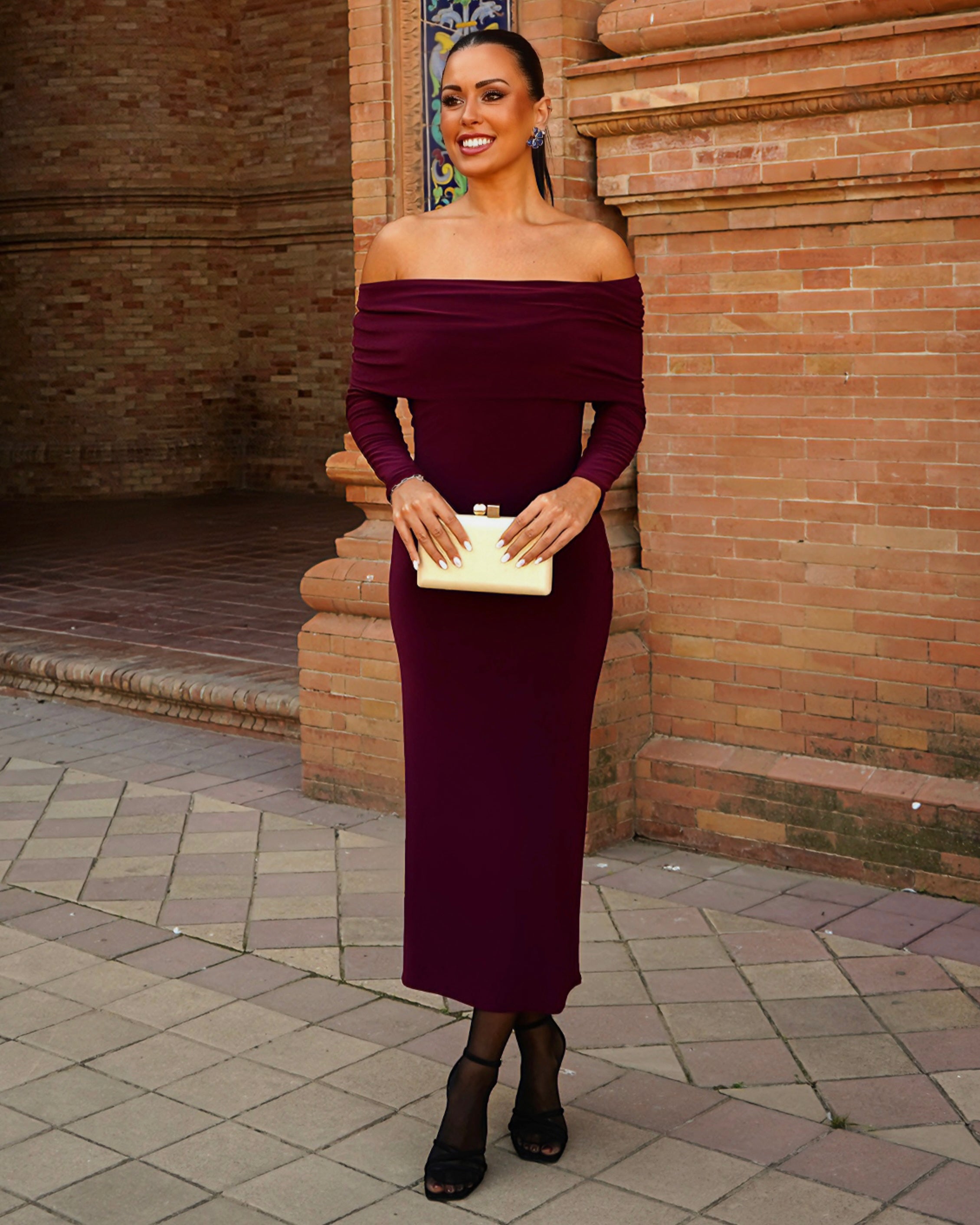 Zoe burgundy dress