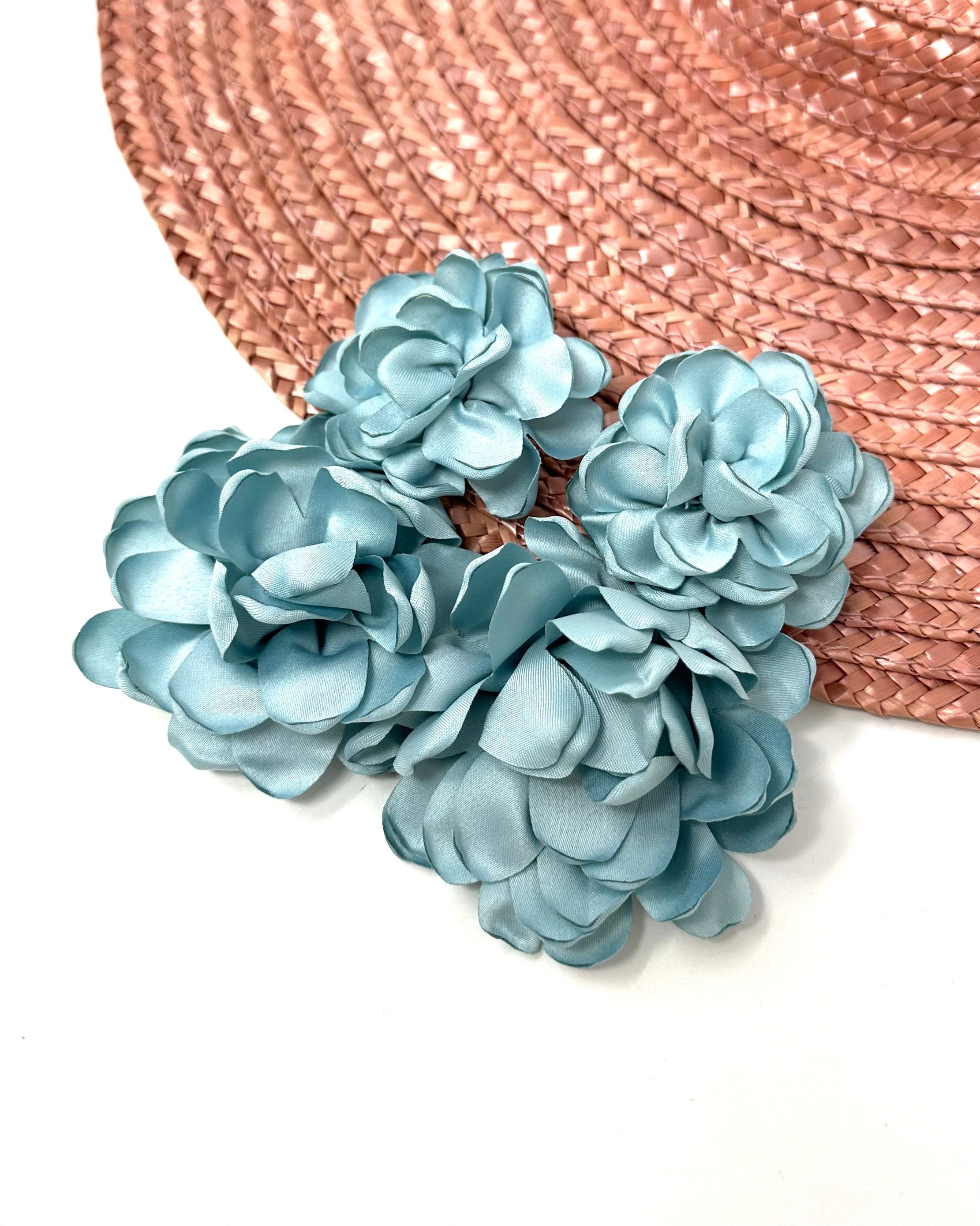 Aqua Green Flower Earrings