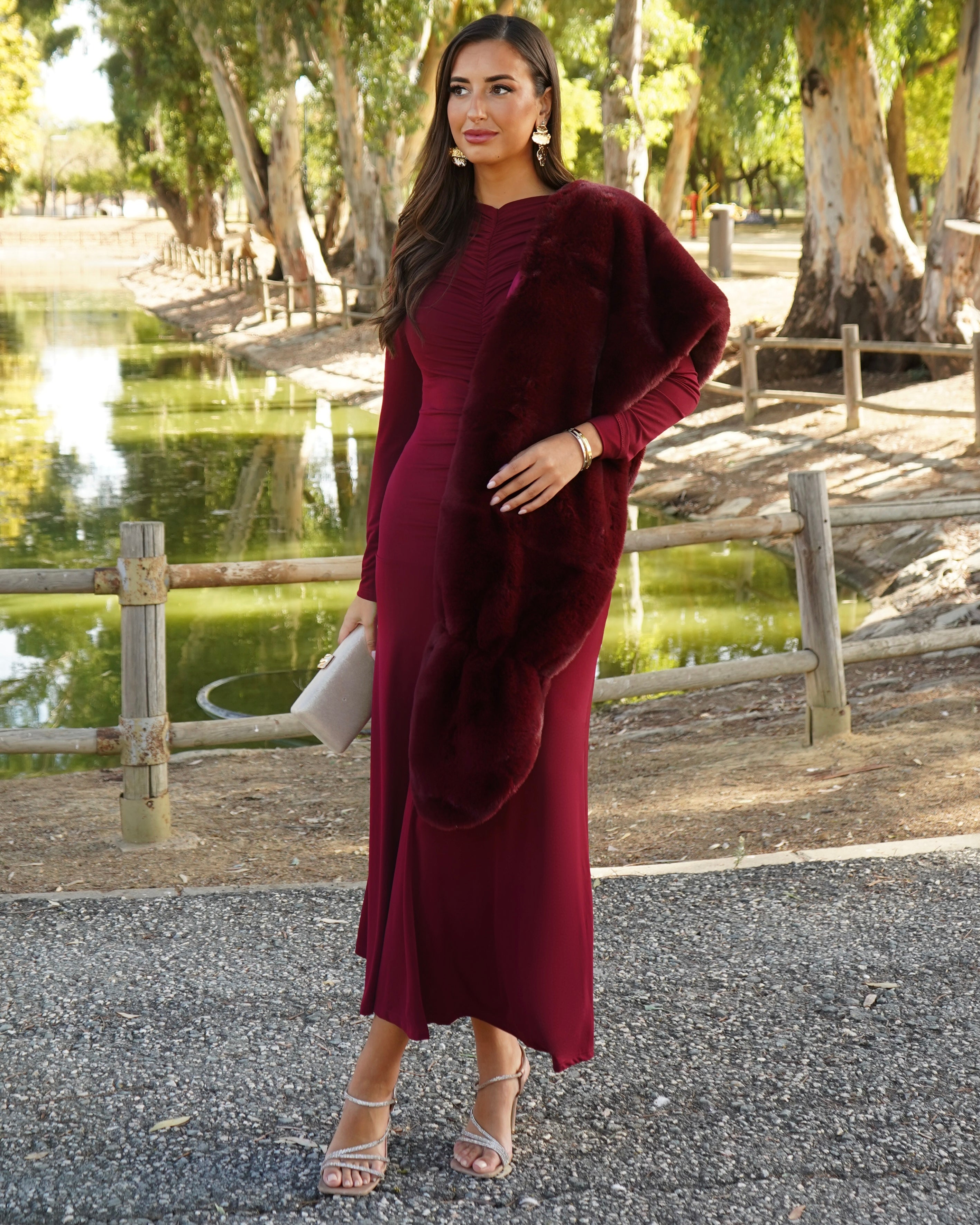 Linares burgundy dress